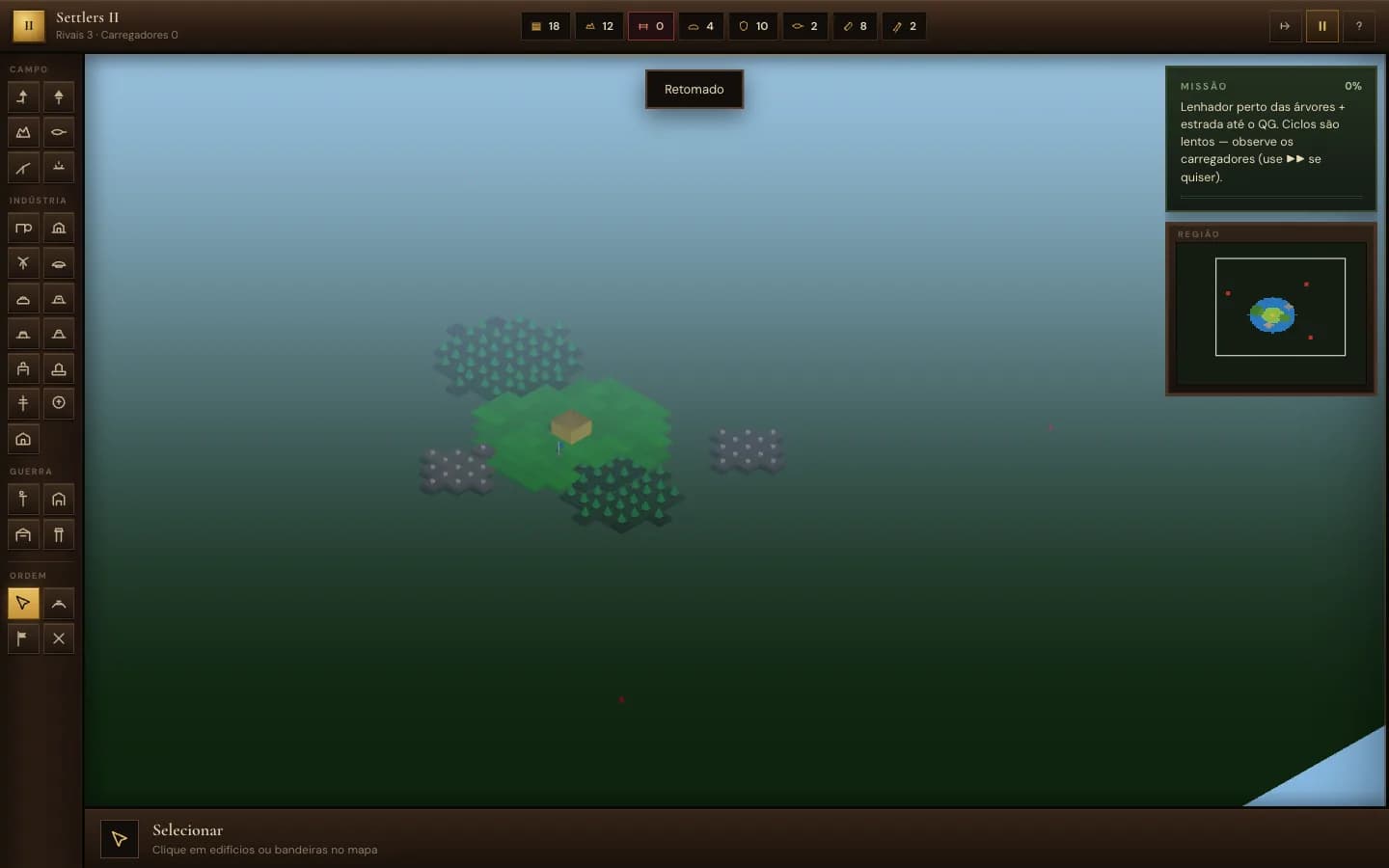 Mapa isométrico jogável do experimento Seattlers na versão Three.js