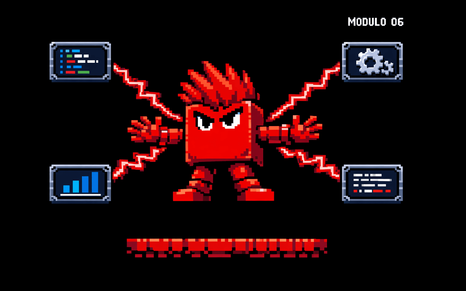 Arte pixel art 16-bit do módulo 06: Missões & Orquestração