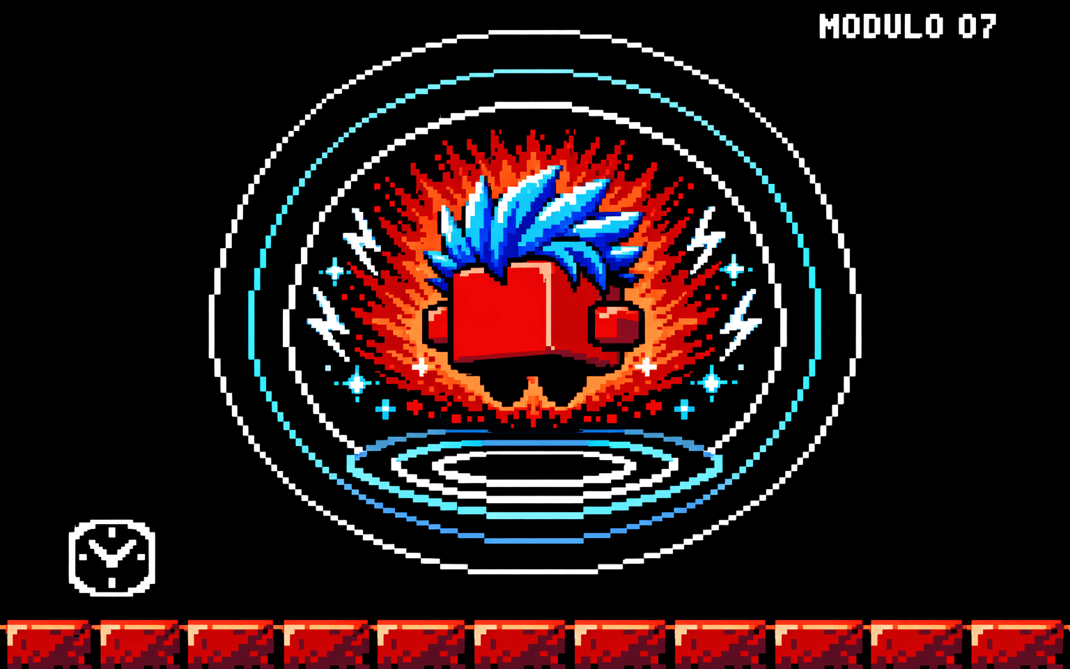Arte pixel art 16-bit do módulo 07: Voz & Automação (mãos-livres)