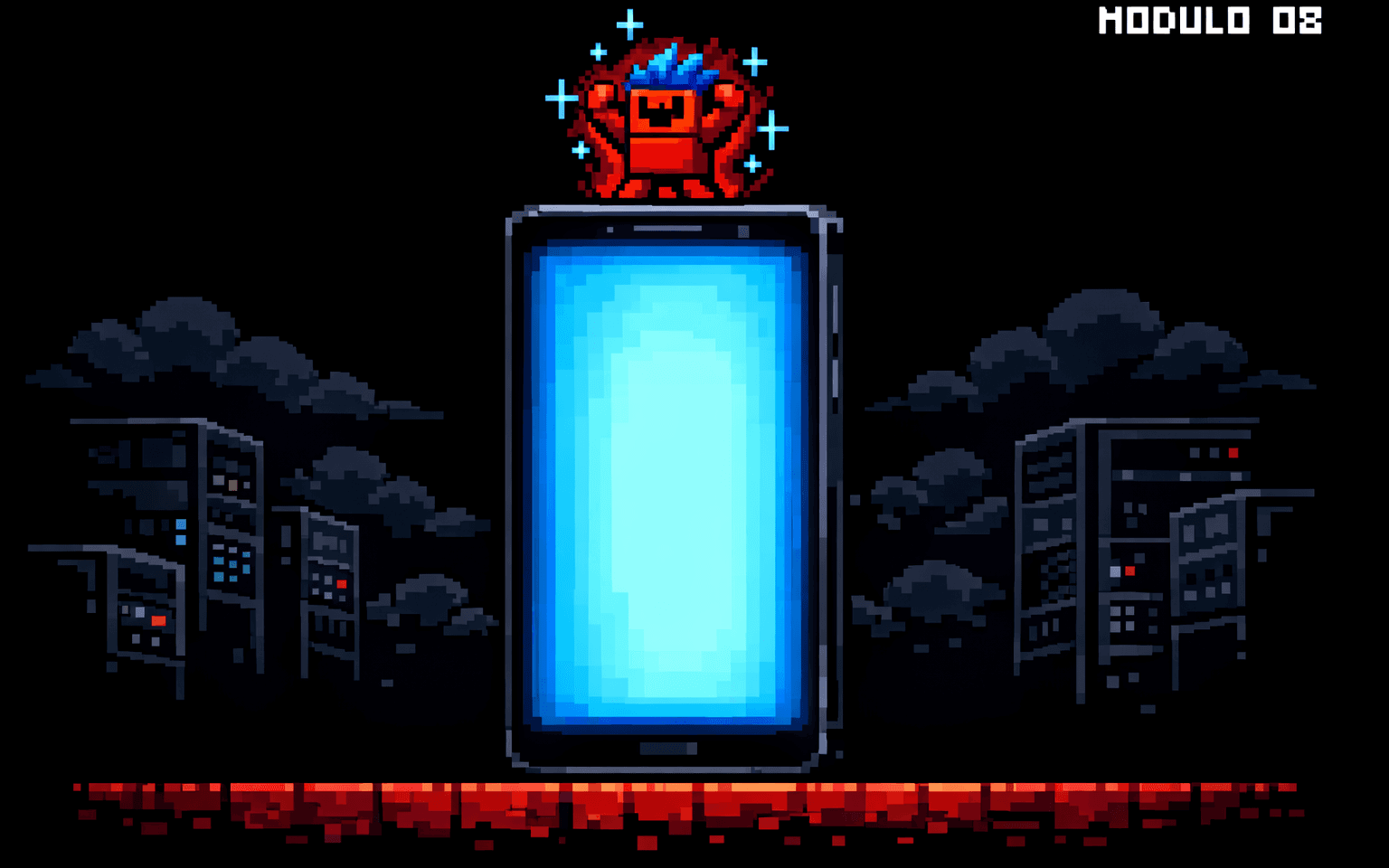 Arte pixel art 16-bit do módulo 08: Remoto & Escala