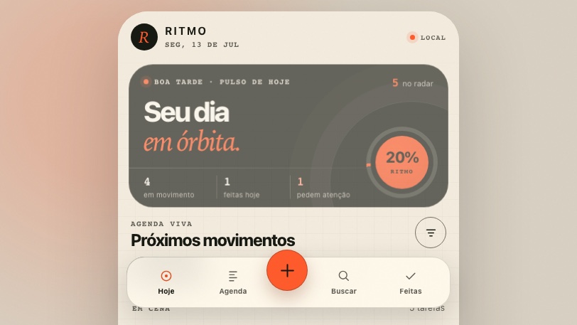 Ritmo — app de agenda entregue pelo squad App Factory, no ar no GitHub Pages